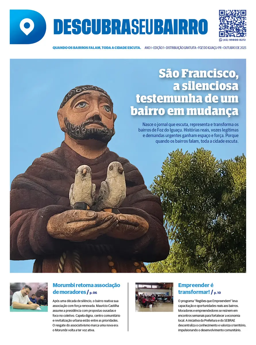 Capa da primeira edição do jornal Descubra Seu Bairro - outubro de 2025