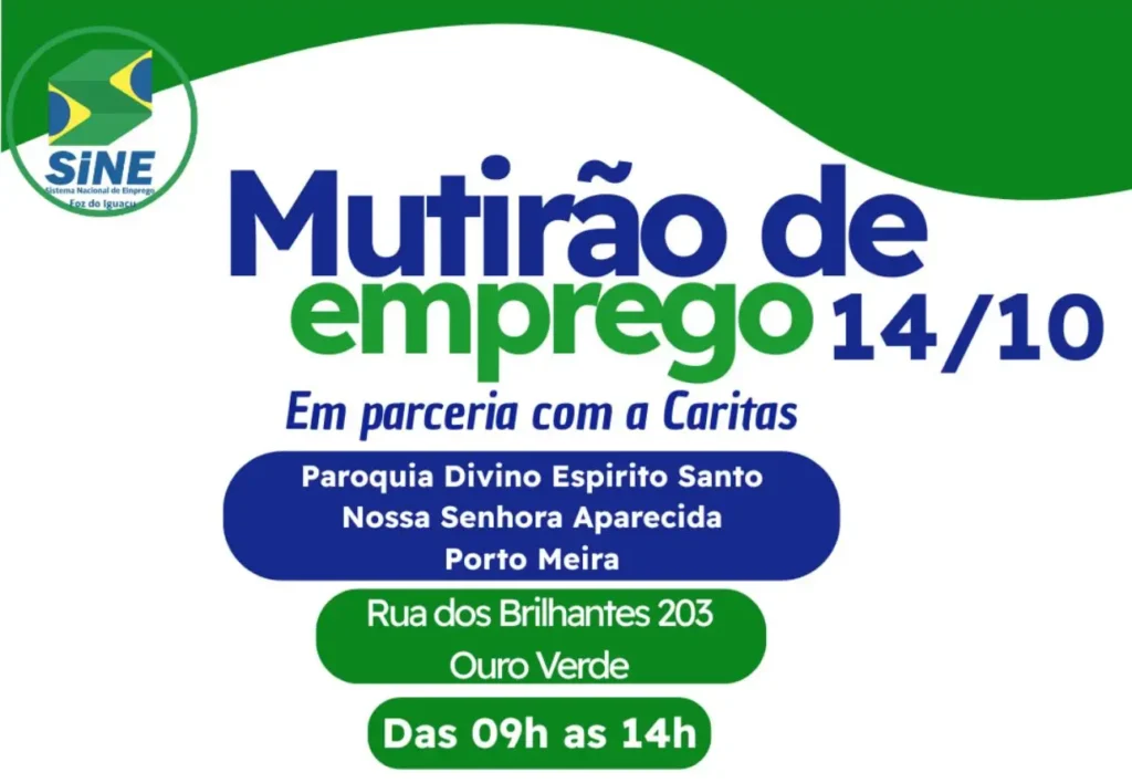 Mutirão de empregos Porto Meira Foz do Iguaçu