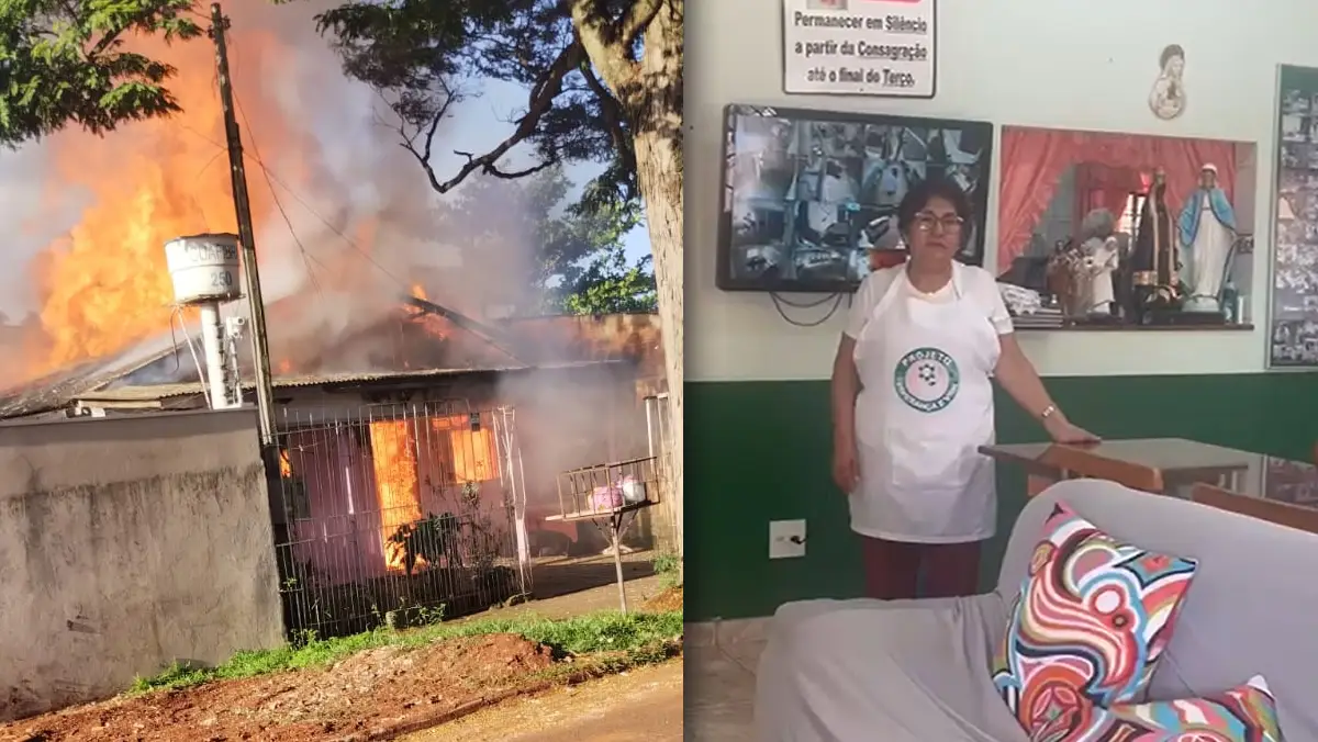 Mulher que perdeu tudo em incêndio em Foz do Iguaçu
