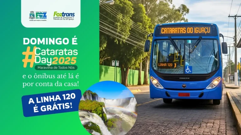 Linha 120 gratuita Cataratas Day Foz do Iguaçu