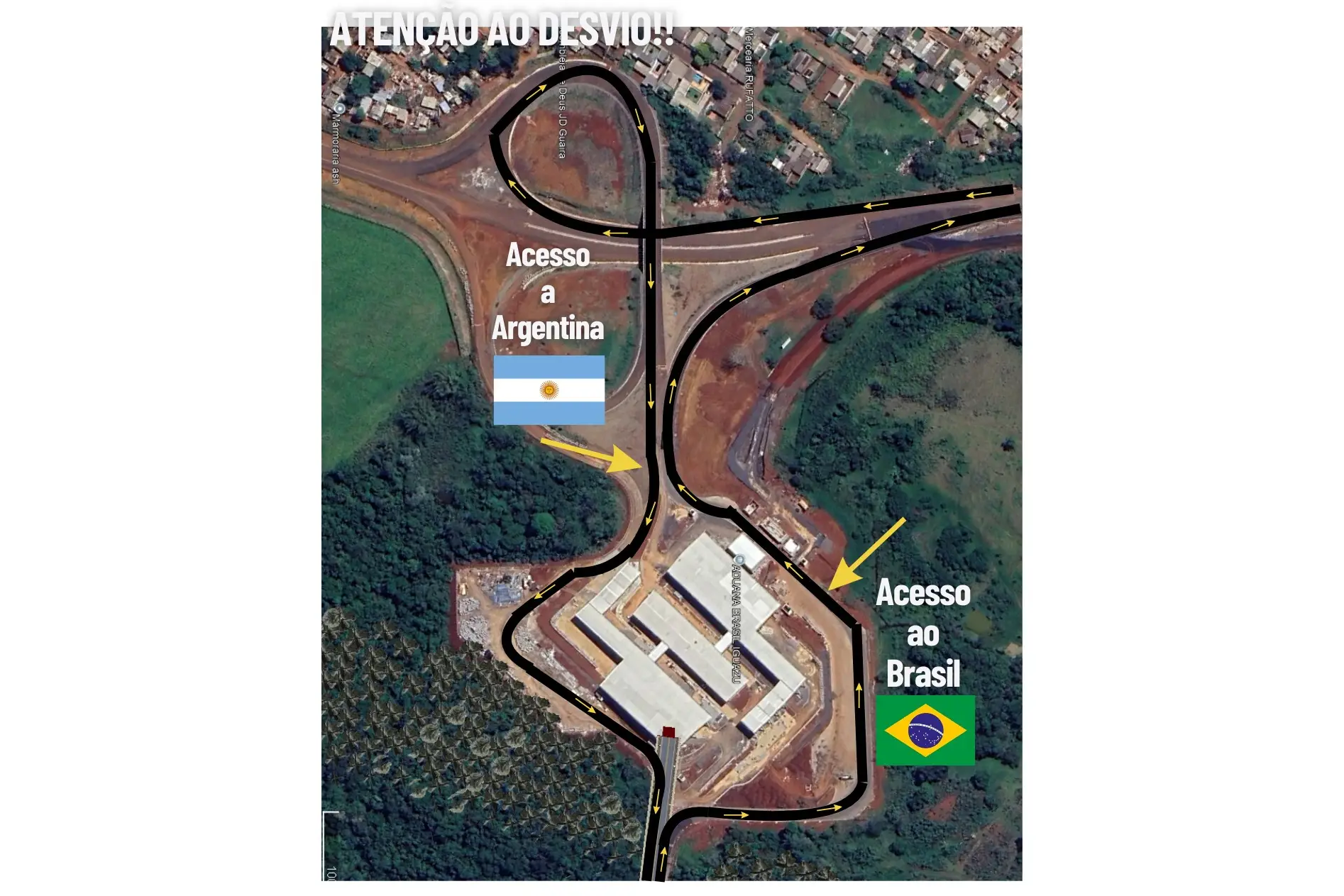 Desvio no acesso à Ponte Tancredo Neves