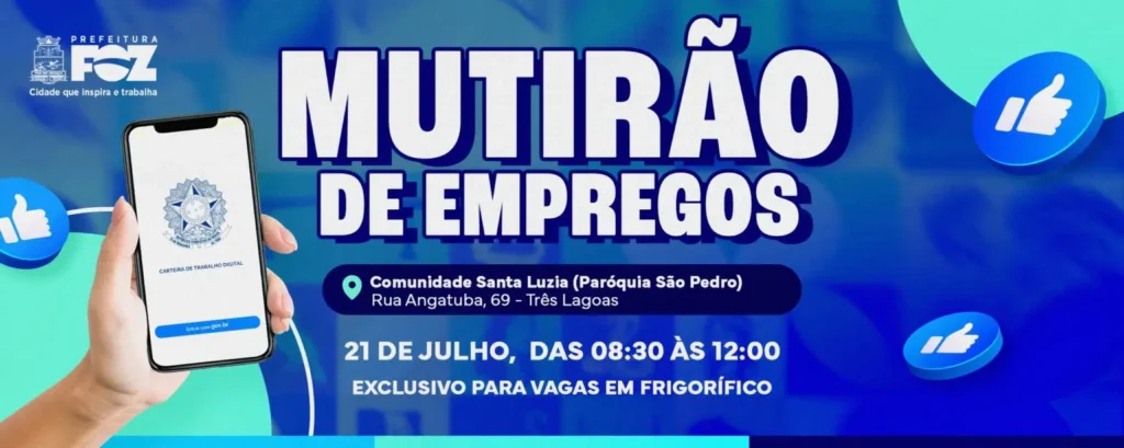 Mutirão de empregos da Agência do Trabalhador Itinerante em Três Lagoas