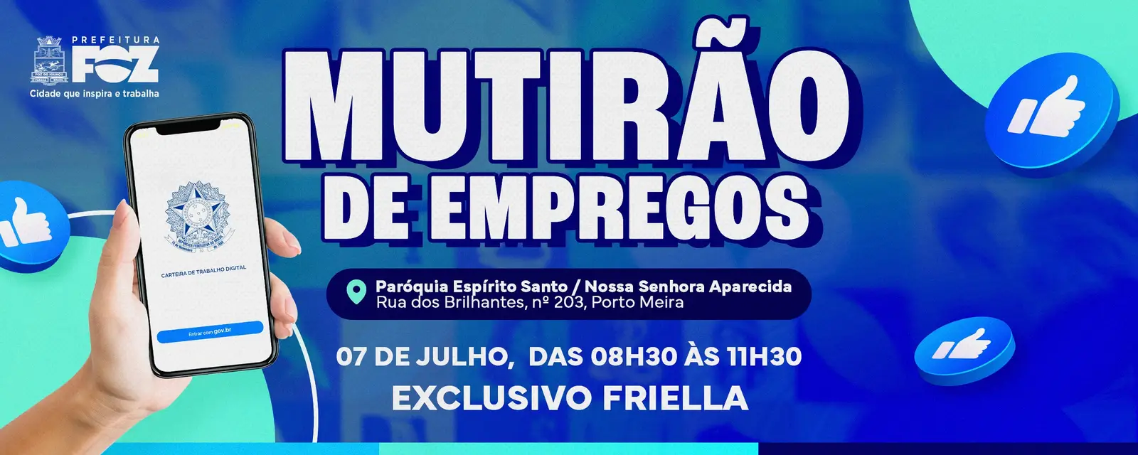Mutirão de empregos para frigorífico Friella no Porto Meira